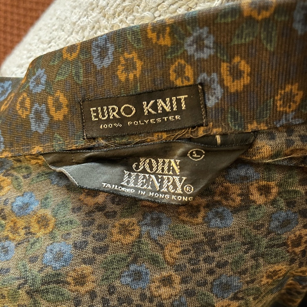 Vintage John Henry Floral Patterned Oxford